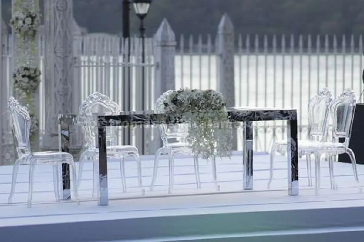 Beyaz Lake Nikah Masası - Lake Ayna Davet Masası Kiralama